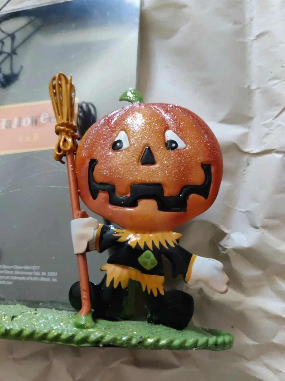 Kohl's Orange and Black Halloween Pumpkin Photo Frame